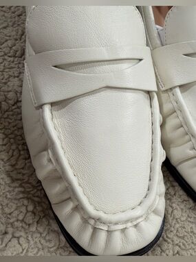 J. Crew Women's White Leather Penny Loafers